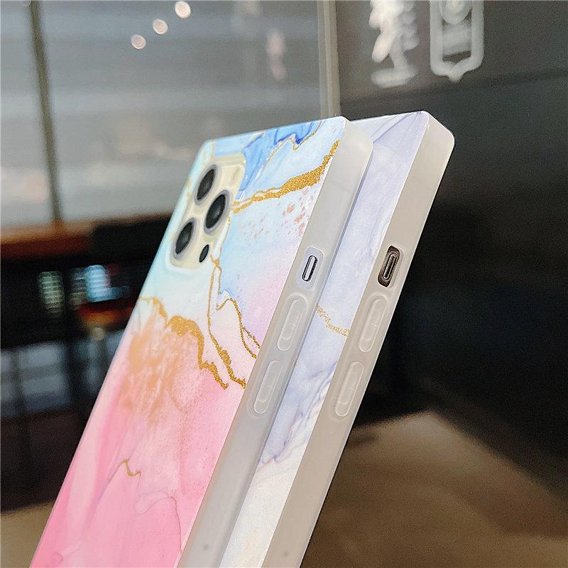 Gradient Marble Texture Phone Case For Iphone 12 11 13 Pro Max Xr Xs Max X 7 8 Plus 12 Pro 11 Shockproof Hard Bumper Back Cover