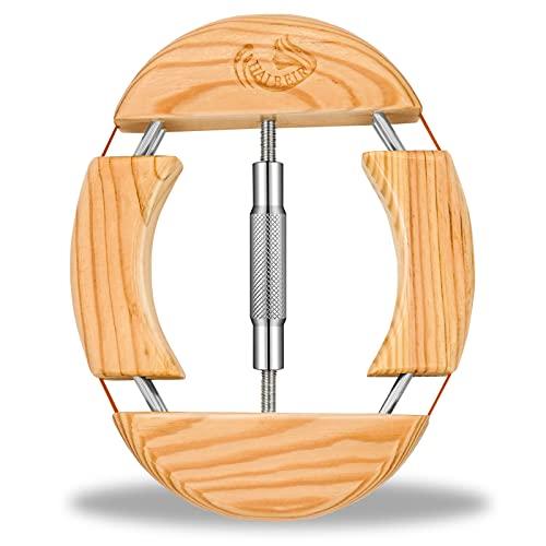 HAIEBIR 4-Way Wooden Hat Stretcher with Silver Stainless Steel Adjustable Turnbuckle Hat Shaper for Unisex Adults, Fits 18cm to 24.5cm, Simple and Eas