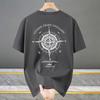 Men's Plus Size Compass Print T-Shirt – Back Graphic Crew Neck Short Sleeve Tee (5XL-13XL)
