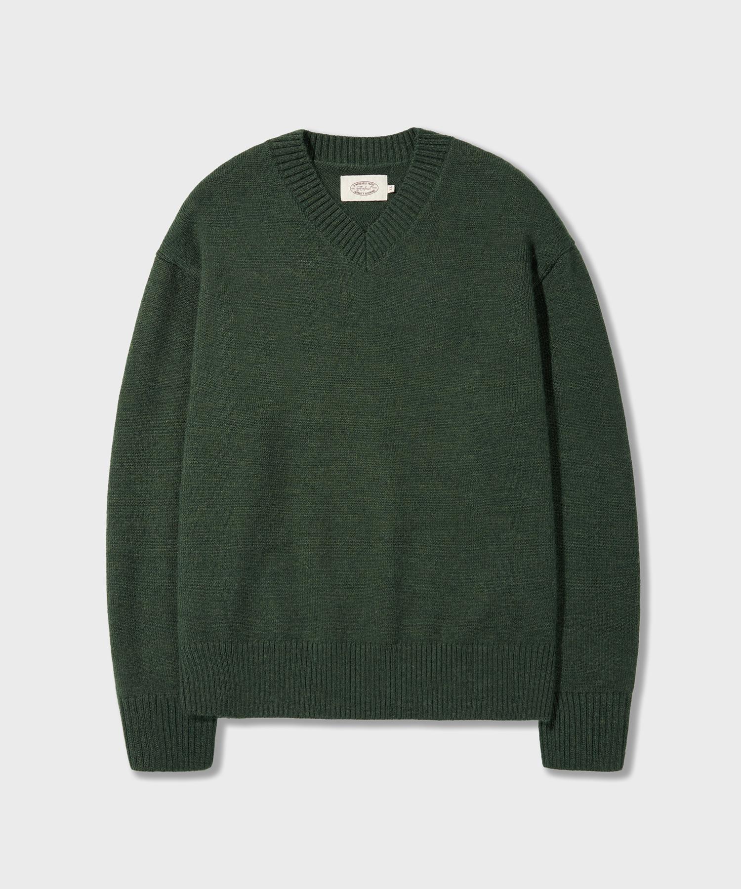 Amphist Essential V-Neck Knit Green Medium