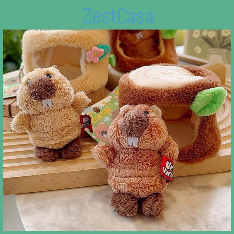 Cute Cartoon Marmots Plush Keychain Material Children Bag Decoration Gift Doll