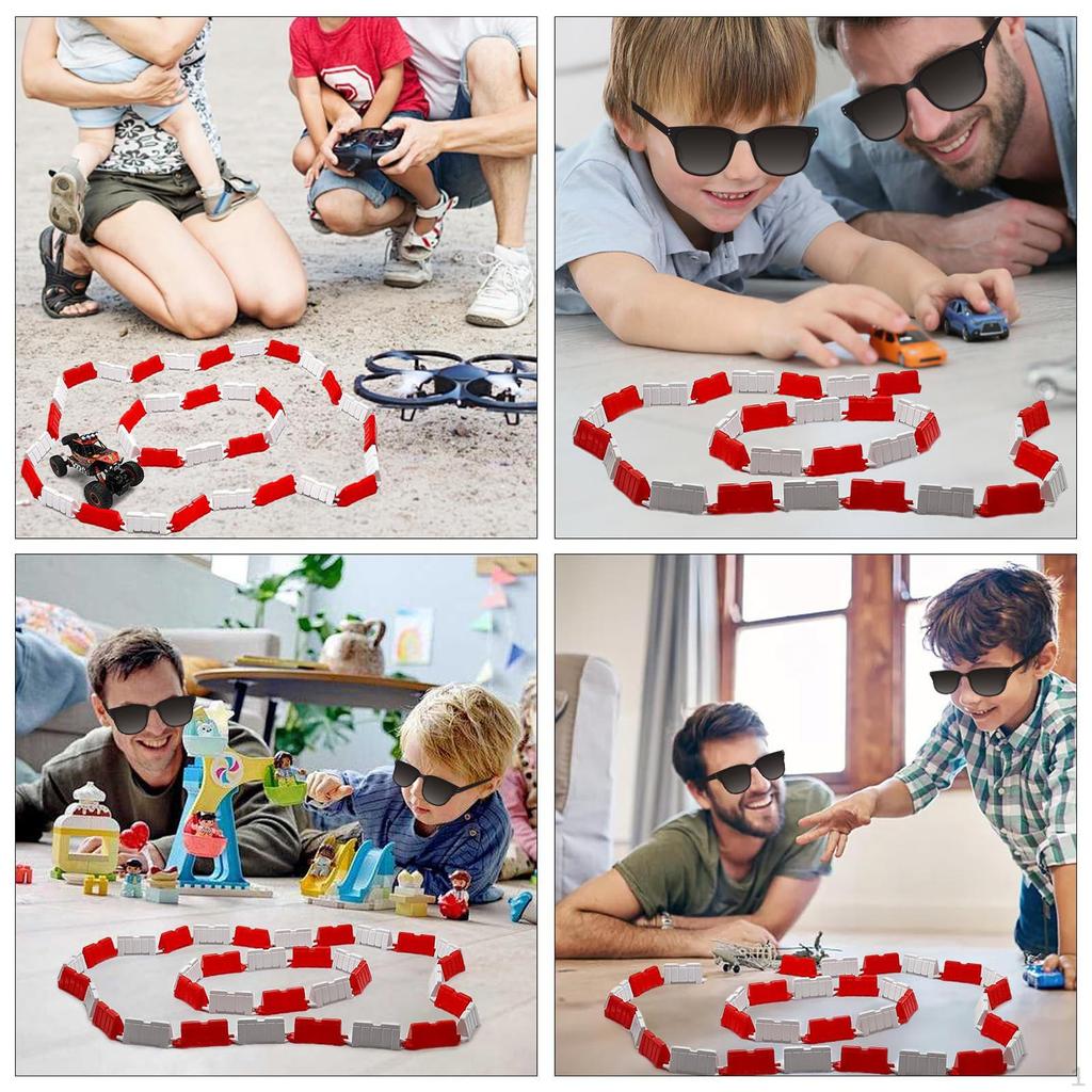 DIY Interlocking Race Adjustable Road Barriers for 1/14 To 1/28 Scale RC Models