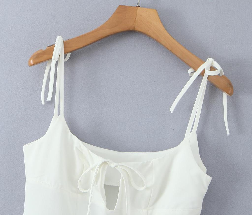 French Lace-Up Waist-Slimming Sleeveless Mini Dress - Spring/Summer 2025 Collection