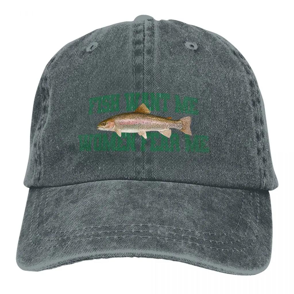 Pure Color Dad Hats Fish Want Me Women Fear Me Meme Classic Women's Hat Sun Visor Baseball Caps Peaked Cap