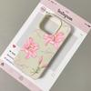 Pink Lily Floral Print with Bow Detail Phone Case For iPhone 17 Air 16 15 14 13 12 11 Pro Max Plus Shockproof Cover Funda