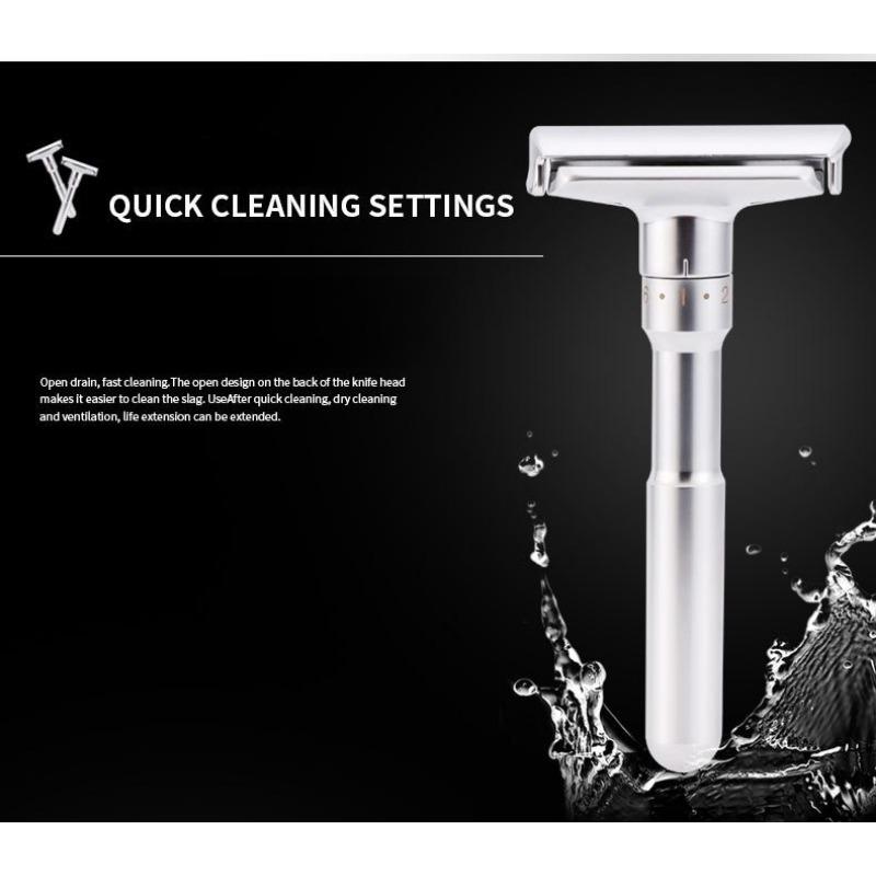 1SET Manual Razor Men's Razor Manual Adjustable Sharpness Zinc Alloy Vintage Razor