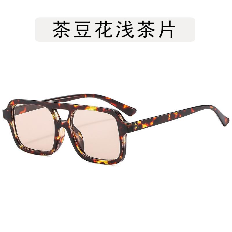 European American Style Sun Glasses for Women Square Shape Double Bridge Sunglasses Women Travelling Hiking Man Sunglass