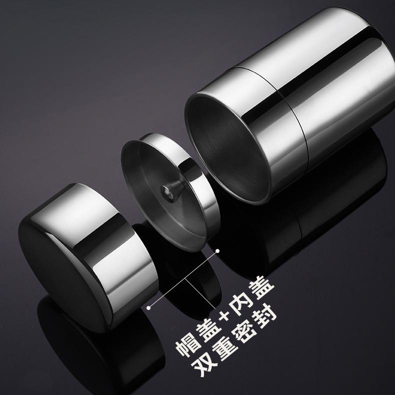 Portable 304 Stainless Steel Tea Storage Can - Sealed Small Size for Household Use