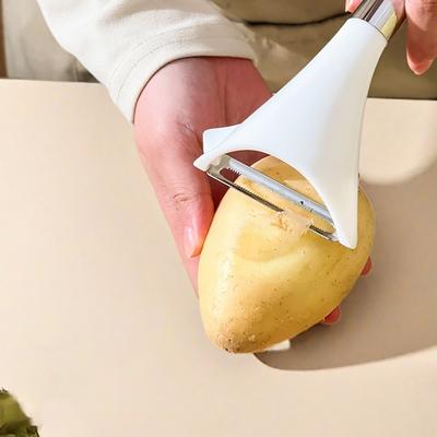 WORTHBUY Edelstahl Obst- und Gemüseschäler mit scharfer Klinge, langlebig, Äpfel, Kartoffeln, Gurken, Handheld-Schäler, Küchenhelfer