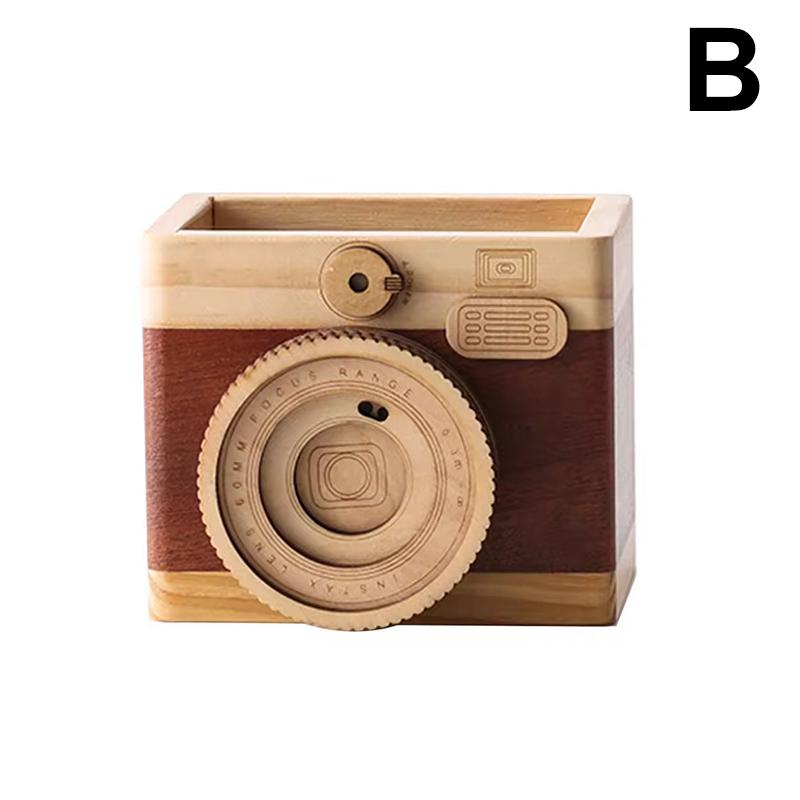 

Креативная камера, деревянный держатель для карандашей, домашний настольный органайзер для макияжа, подставка, чехол, держатель для ручек