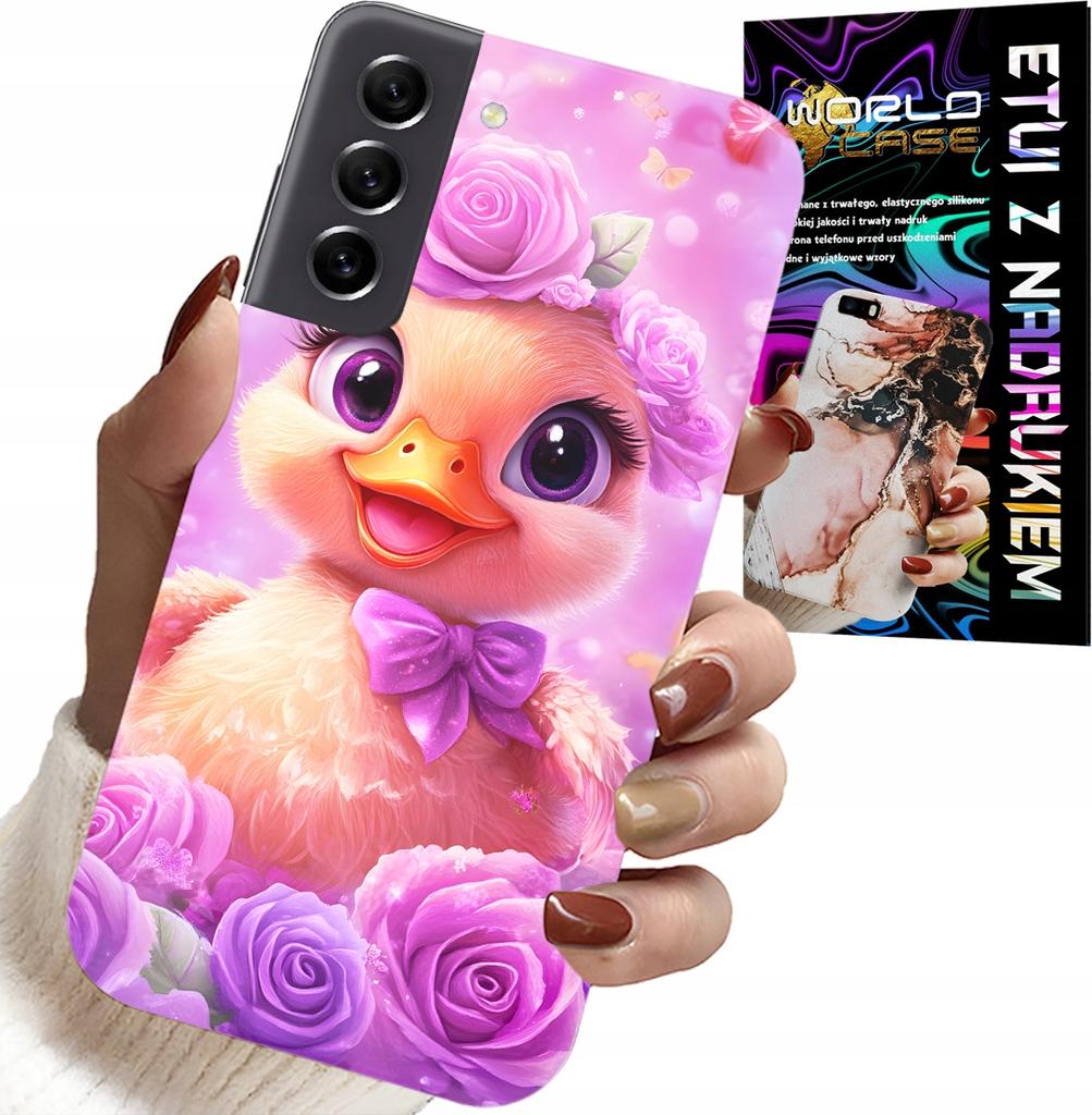 Etui Do Samsung Galaxy S22 Plus - Słodka Kaczucha, Kaczka Na Różowym Tle