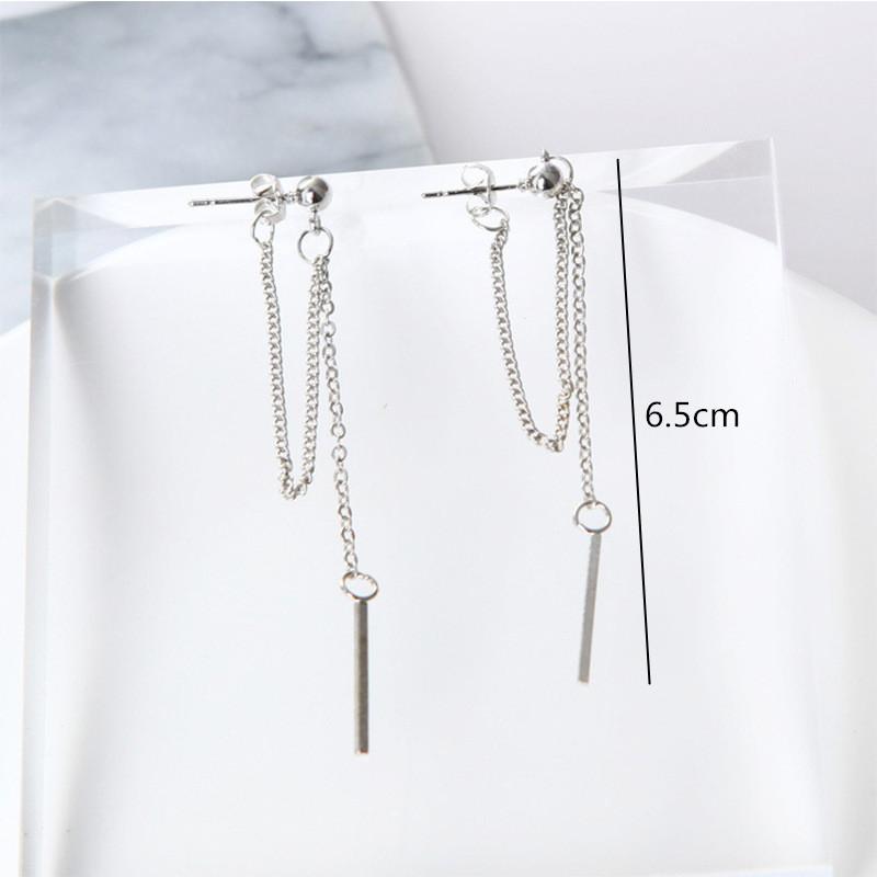 Korean Jewelry Women Long Tassel Drop Earrings Chain Metal Texture Dangle Brincos Statement Earrings Bijoux Gift EB126