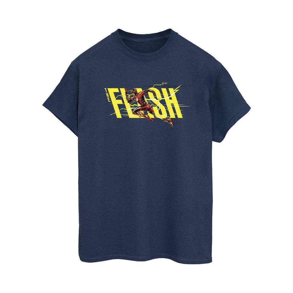 DC Comics Womens/Ladies The Flash Lightning Dash Cotton Boyfriend T-Shirt