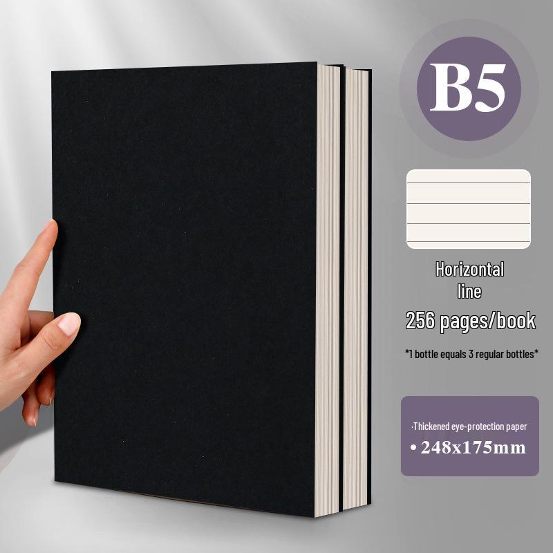 Xiaohongshu A5/B5 Thickened Blank & Lined Grid Retro Notebook for Students