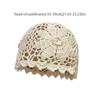 Sweet Handmade Crochet Flower Hat Bohemian Style Korean Beanies Hat Ethnic Style Thin Hollow Out Knitted Hat Girls