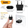 1-3 Pack US To Europe Plug Adapter, Type C European Travel Adapter, Outlet Wall Power Converter (Black,White)