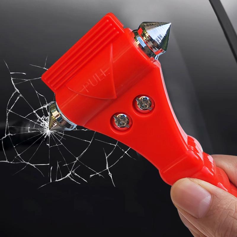 1PCS Survival Safety Hammer Camping Driving Car Seat Belt Cutter Emergency Escape Hammer To Break Window Glass RED