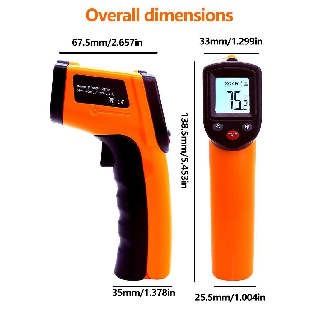 Non-Contact Infrared Thermometer LCD Display Cooking Thermometer Temperature Measurement