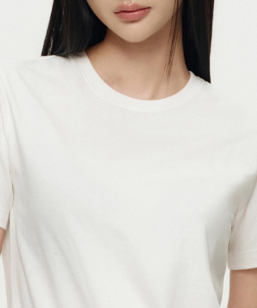 MUSINSA STANDARD WOMAN [Cooltandard] Women'S Basic Crew Neck T-Shirt [Cream]