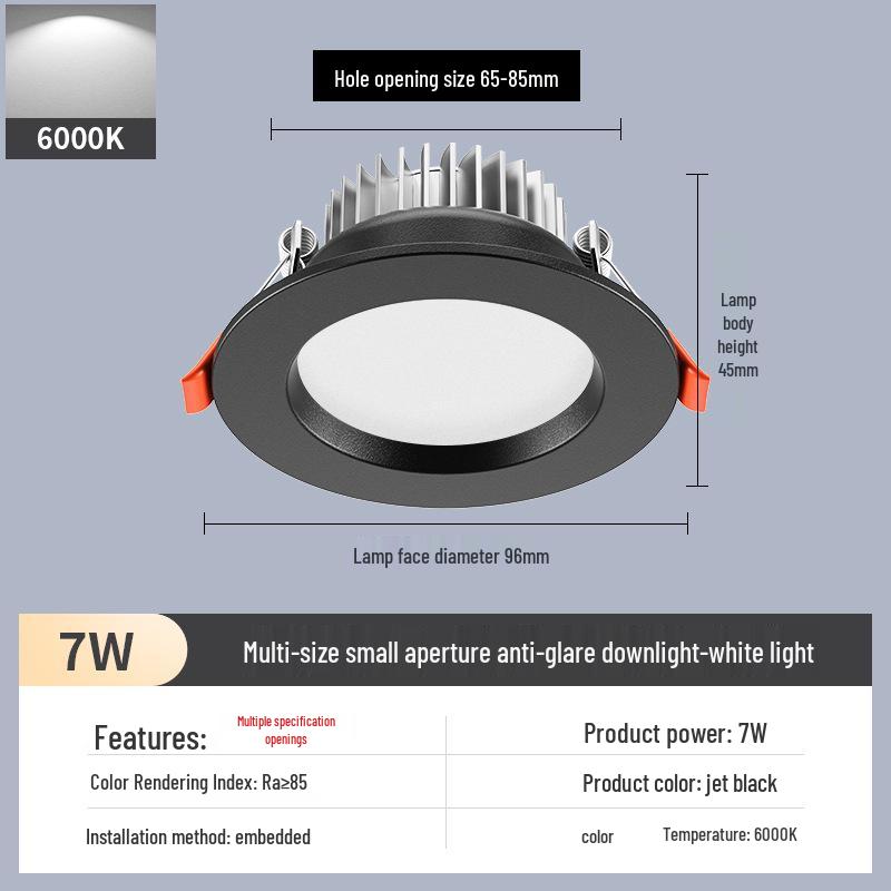 2-Inch Recessed Spotlight: Small Downlight for Ceiling In Living Room, Bullseye Hole Design, Opening Size 55.5cm X 606.5cm