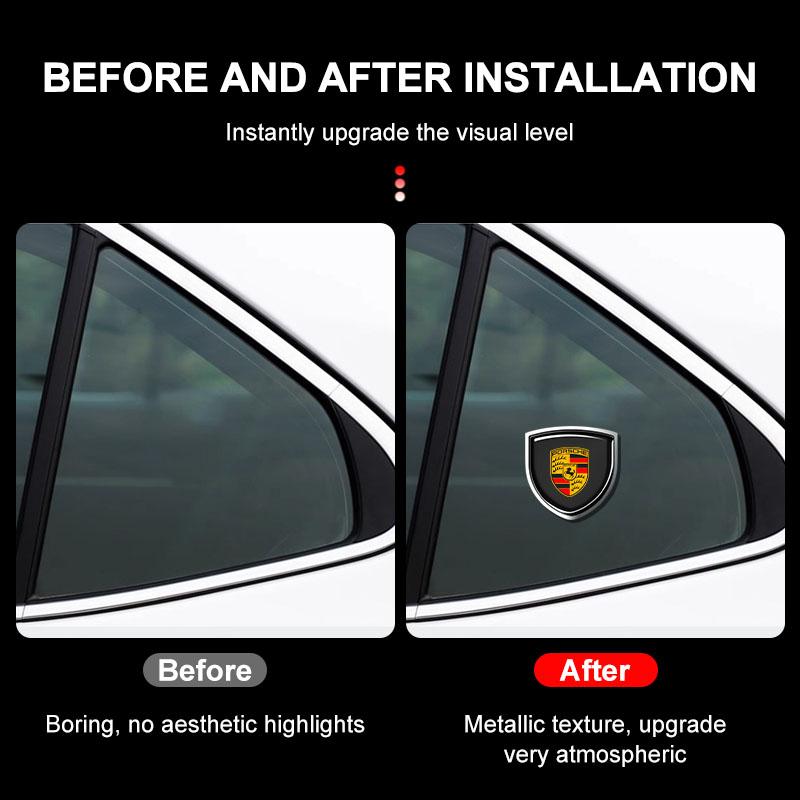1Pcs 3D Metal Auto Door Shield Emblem Car Body Badge Sticker Styling For Porsche Boxster Cayenne Panamera Macan Cayman 911 918 996 917 991