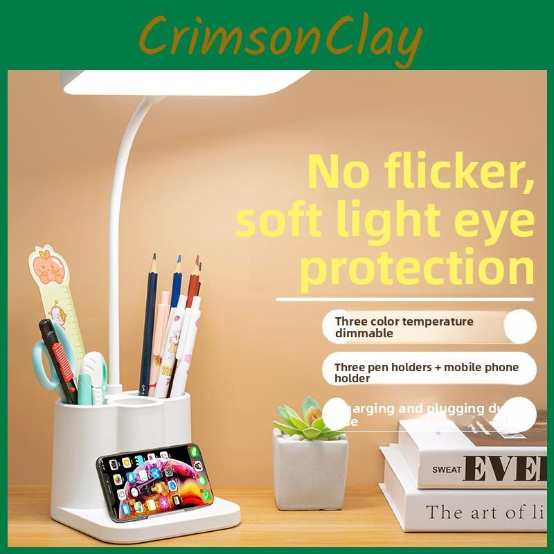 Student Minimalist Modern Desk Lamp Touch Control Eye Caring Led Dorm Room Study