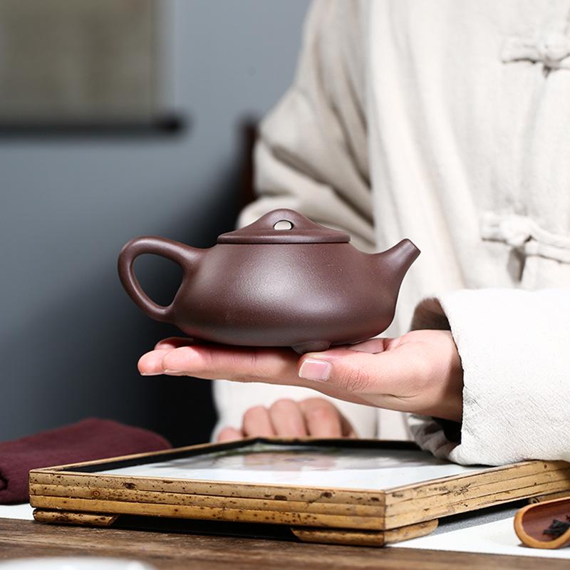 Handmade Yixing Zisha Teapot - Purple Clay Jingzhou Stone Ladle - Perfect Holiday Gift