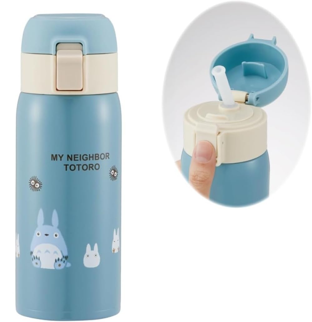 

Skater 350ml Stainless Steel Water Bottle with Straw, Insulated, One-Touch Open, Studio Ghibli Design, My Neighbor Totoro, STOT3ST-A