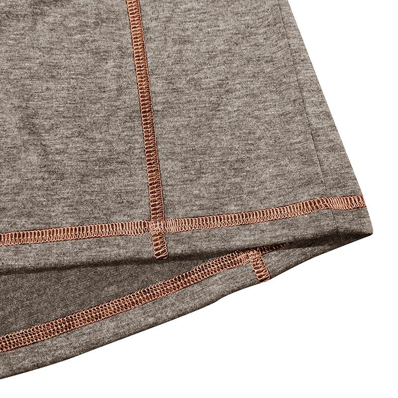 Fashion Short-sleeved Henley Shirt Men's Round Neck T-shirt Colour Blocking Tops Body Suit Men's Clothing