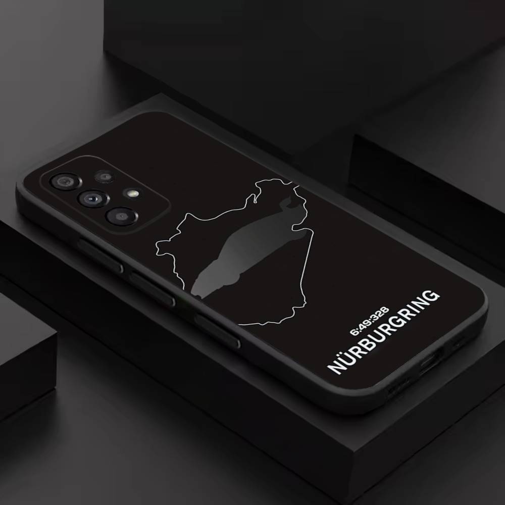 Nurburgring Sport Car Cool Phone Case For Samsung S 26,25,24,23,22,30,21,10,9,Ultra,Plus,Lite,FE,4,5G Black Soft Case