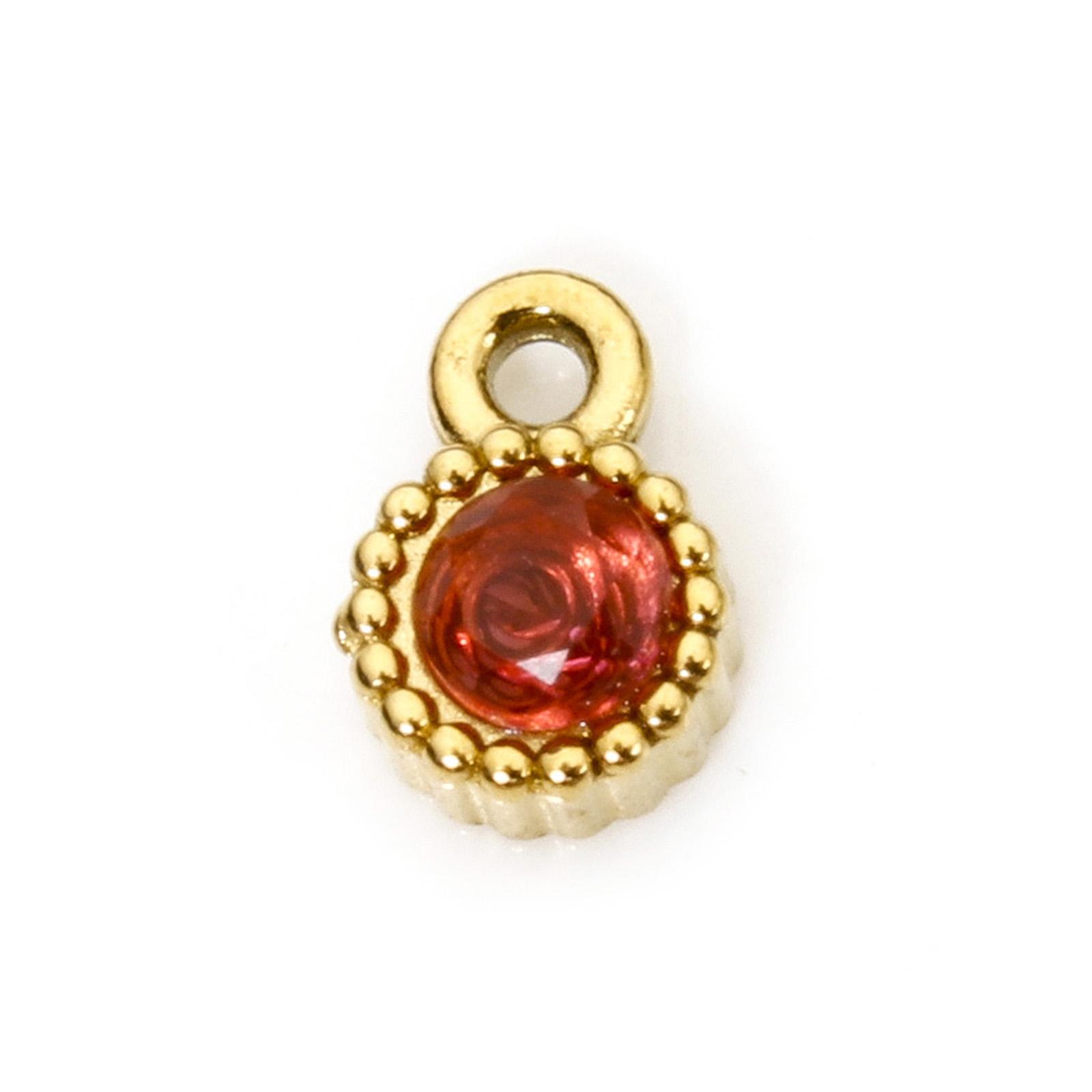 

1 Piece 304 Stainless Steel Birthstone Charms Gold Plated Round Multicolor Rhinestone Pendant For DIY Necklace Jewelry Making