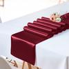 2 Pack Table Runner 12 X 108 Inch Burgundy Long Satin Silk Table Runner for Wedding Banquet Christmas Birthday Party Decoration