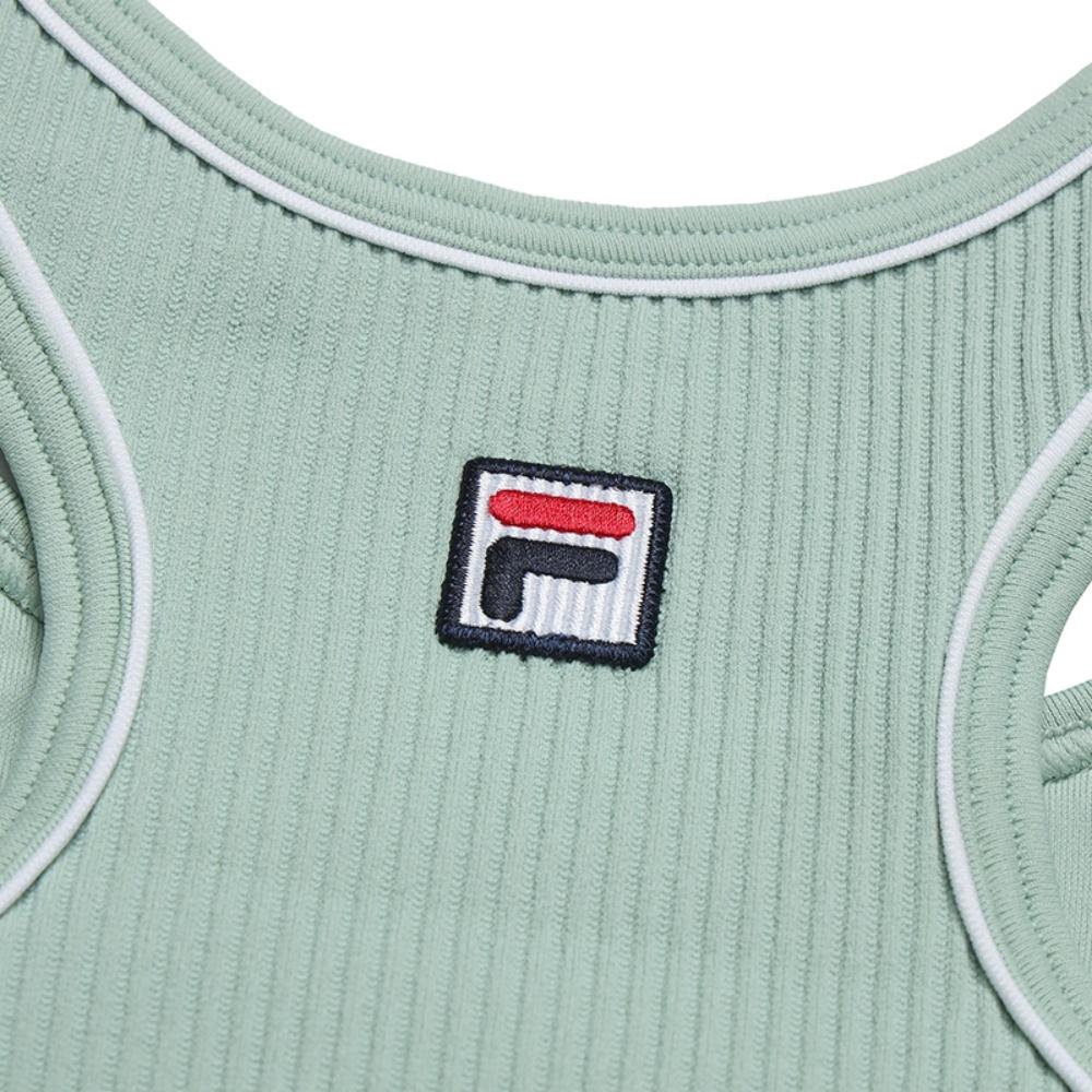 FILA Tennis Fashion Classic Simple Versatile Comfortable Tight Sports Vest Women tops Water-Grass-Gray-Green A11W623106FGN
