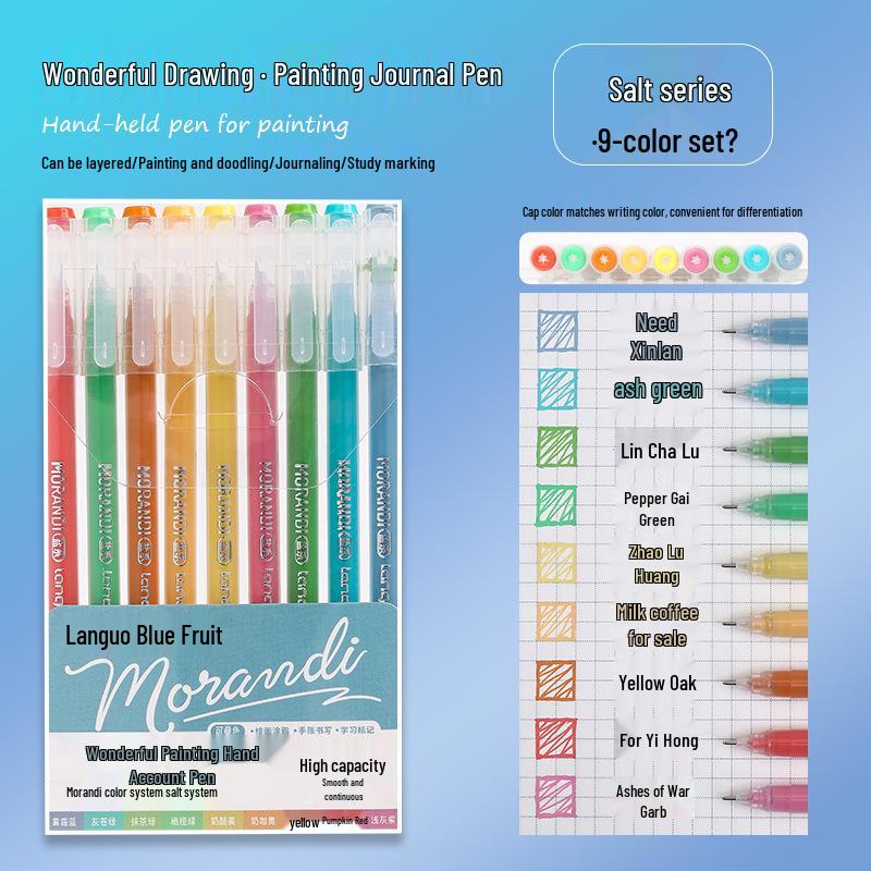 Blueguo Morandi Highlighter Pen Set: 135-Color Journal & Drawing Markers