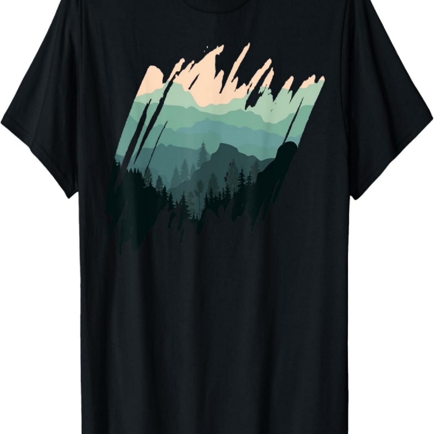 Timeless Mountain, Nature Trees and Forest T-Shirt(13) S
