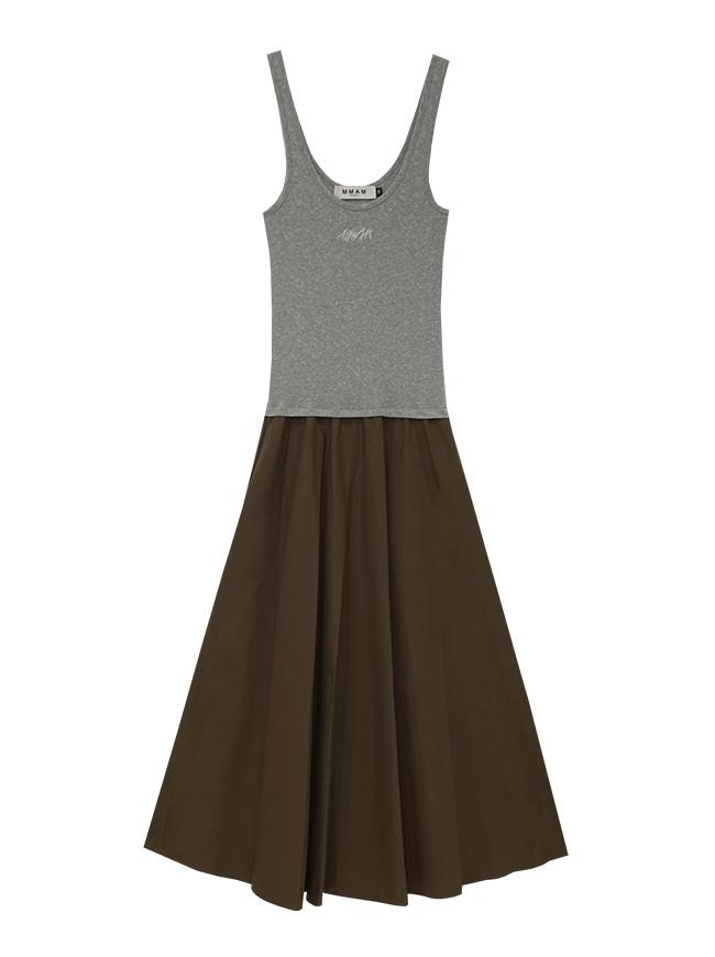 Meuameu Logo Sleeveless Layered Dress