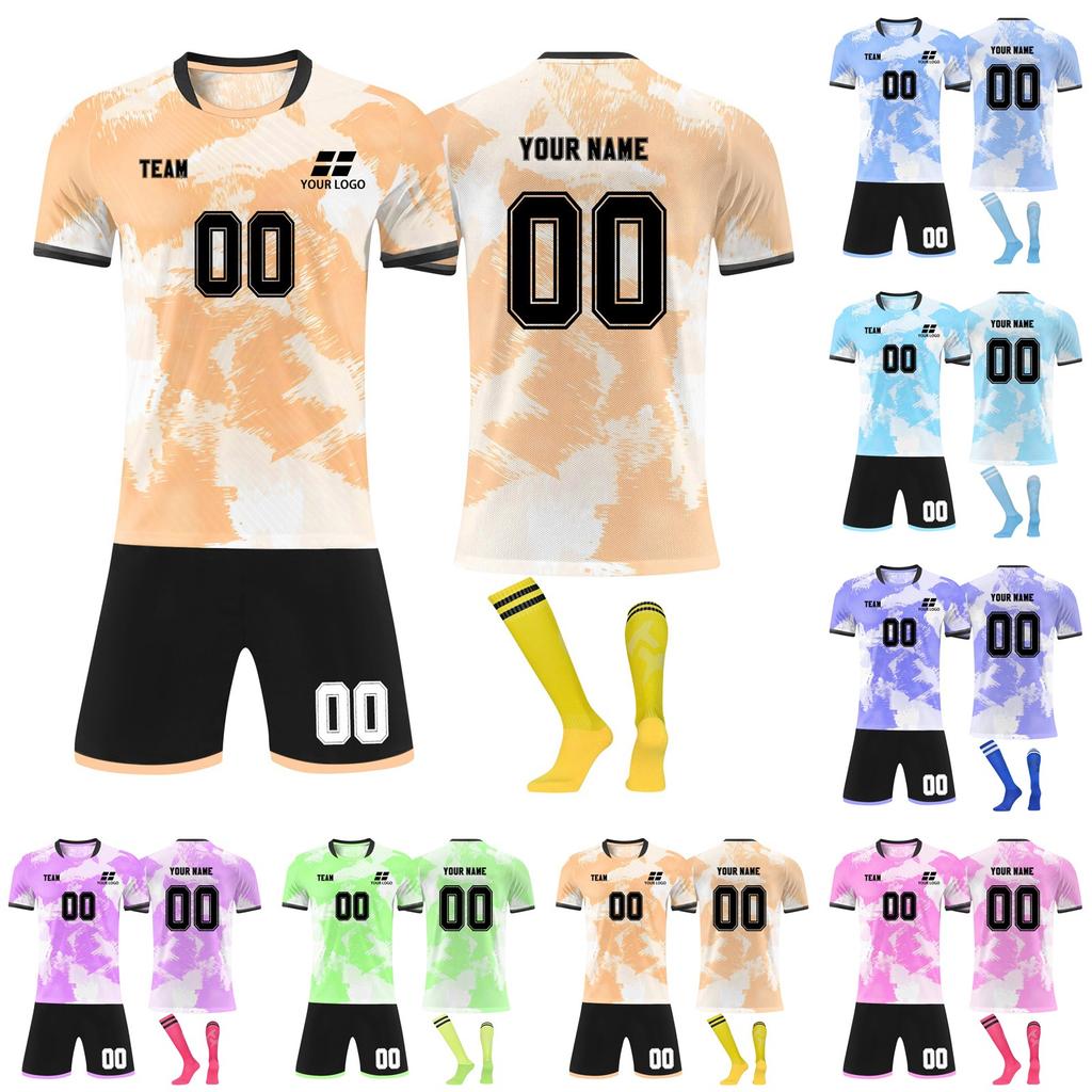 Personalisierte T-Shirts Set Herren Mädchen Mit Nummer Benutzerdefinierte Fußballtrikots Für Jungen Trainingsanzug