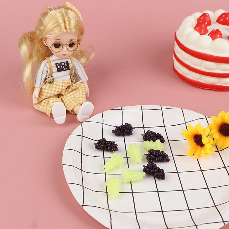 5 Stück/Set Puppenhaus Obst Traube Mini Simulierte Frucht Tpr Weiche Kleine Traube