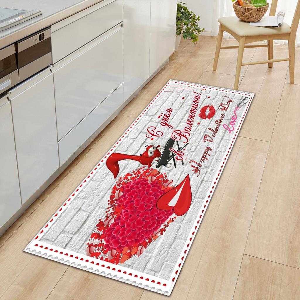 Valentine'S Day Carpet Long Floor Mat Love Theme Doormat