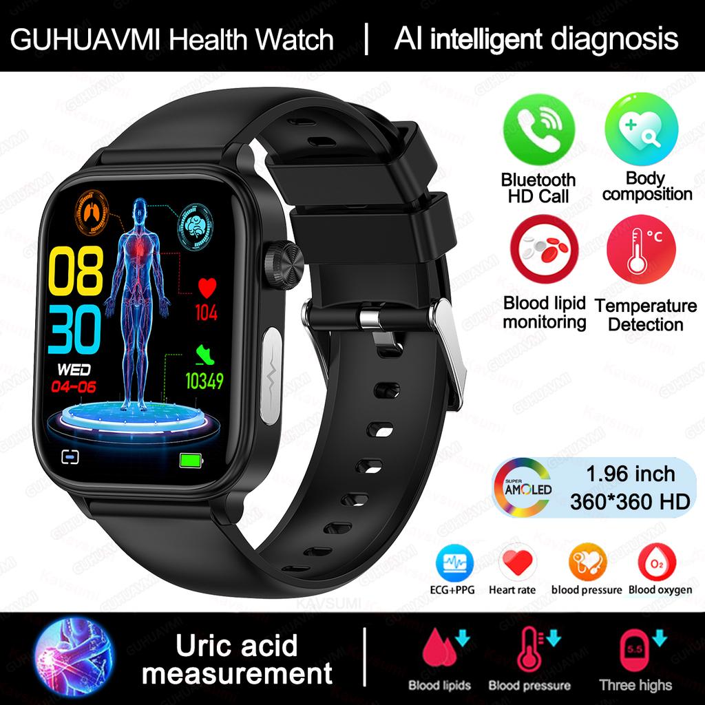 2025 New ECG+PPG Monitoring Smart Watch Women Blood Pressure Blood Lipid Uric Acid Women Menstrual Health Tracker Smartwatches
