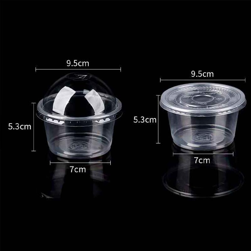 50/100PCS 250ML Disposable Plastic Pudding Cups Wiht Lids Ice Cream Double Skin Milk Disposable Cups Party Packing Dessert Cups