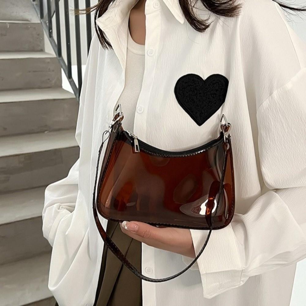 Jelly Color Crossbody Bag Clear Handbag PVC Transparent Shoulder Bag Water-Sprinkling Festival
