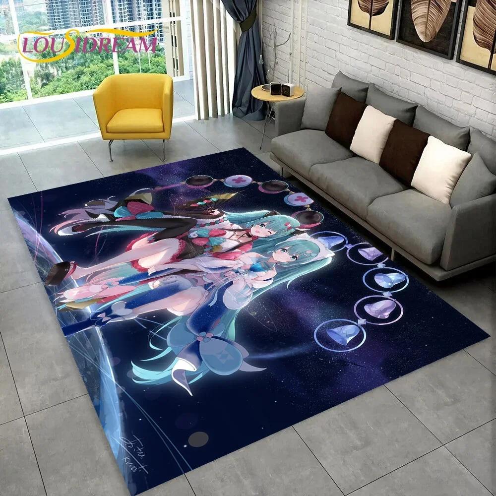 Japan Music Cartoon Characters Miku Carpet Rug for Home Living Room Bedroom Sofa Doormat Decor,kids Area Rug Non-slip Floor Mat