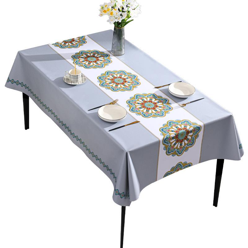 Tablecloth Wind Dining Table Cloth Waterproof, Oil-Proof And Anti-Scalding Leave-In Rectangular Tablecloth Coffee Table Cloth Dining Table Cloth
