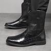 Fashion Men's Wide Width Tall Cowboy Boots Fall 2025 PU Leather High Shaft Western Embroidered Workwear Vintage Riding Boots for Outdoor