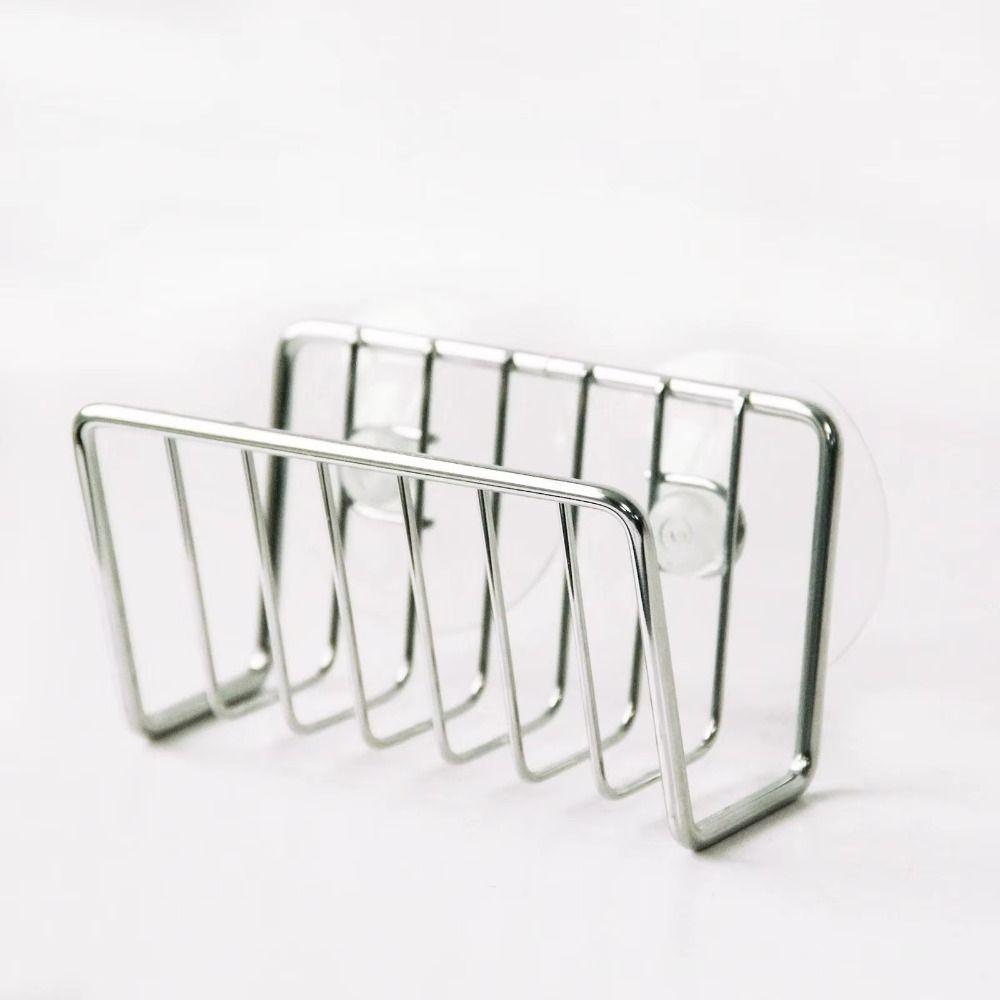 Wall-Mounted Sponge Holder No-Drill Suction Cup Drain Storage Shelf Space Saving Draining Sink Drain Stand Household