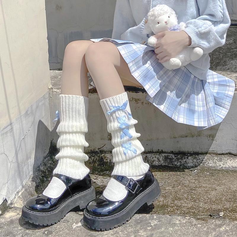 Cross Strap Japanese Cute JK Socks Warm Legs Socks Lolita Stacking Socks Women's Winter