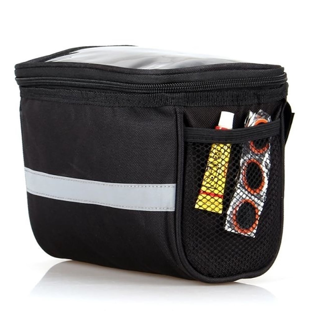 Bicycle Bag, Large-capacity Handlebar Bag, Cycling Equipment, Front Bag, Mobile Phone Touch Screen, Multi-function Front Universal Hanging Bag, Black