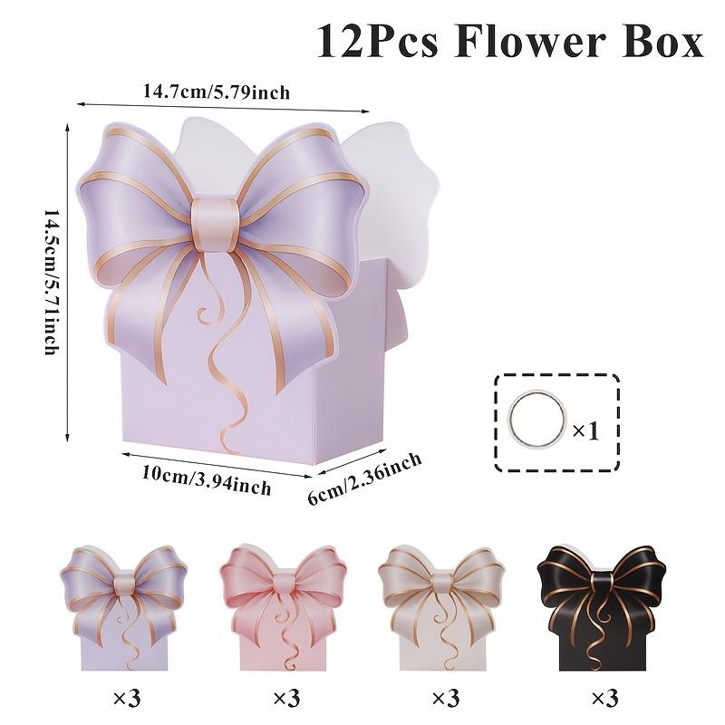 

12Pc Bow Flower Box Set | Charming Bouquet Display Basket, Wedding Floral Box, Afternoon Tea Table Decoration, Butterfly-Themed Birthday Flower Box
