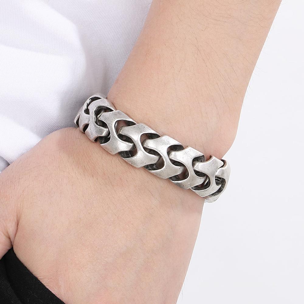 Brățară Cool Solidă din Oțel Inoxidabil pentru Bărbați Accesorii Bijuterii pentru Bărbați Mat Periat Lățime 18MM Lanț Cuban Keel Brățări pentru Bărbați